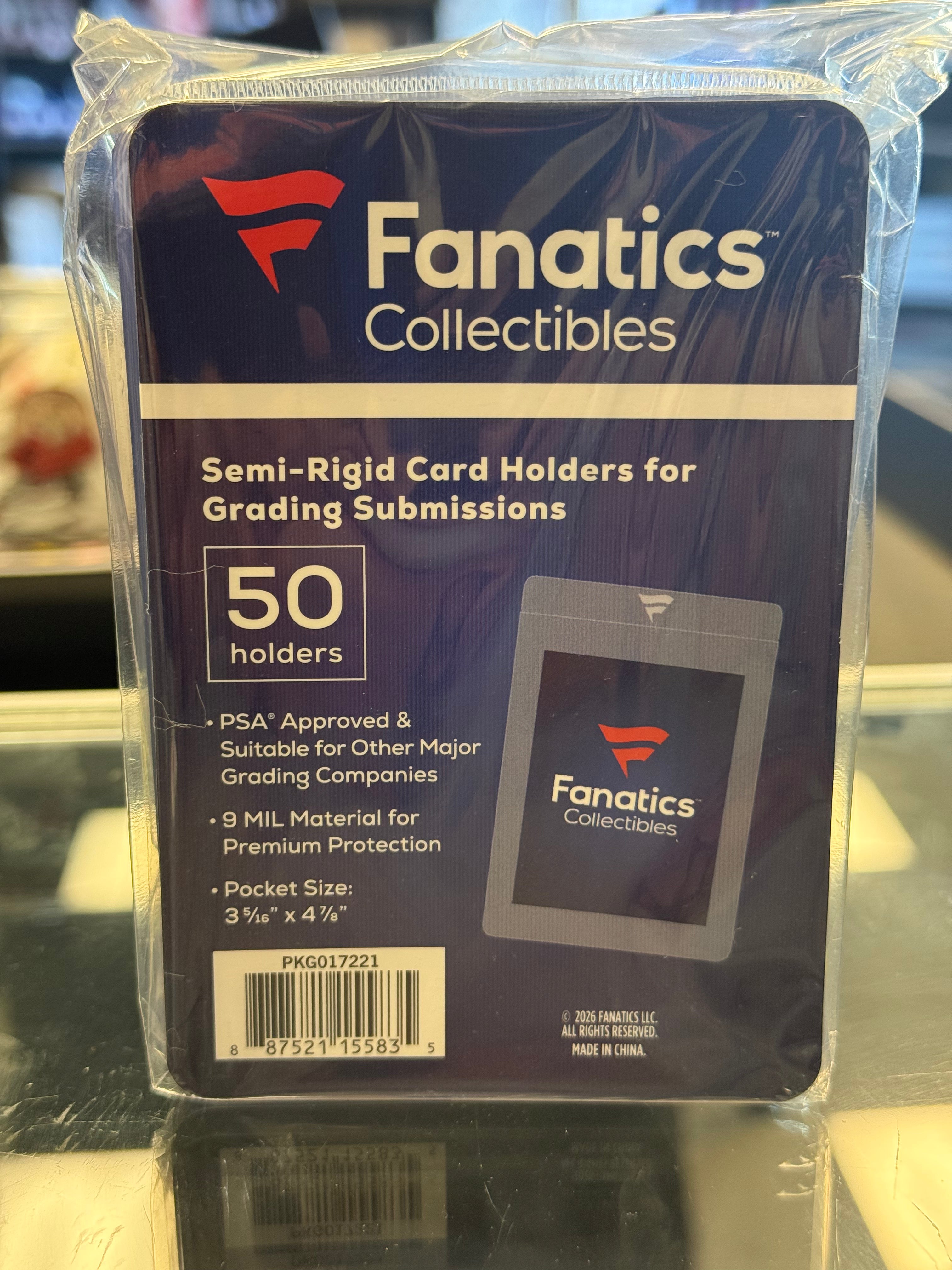 Fanatics Collectibles Semi-Rigid Grading Card Holders (50 Count)